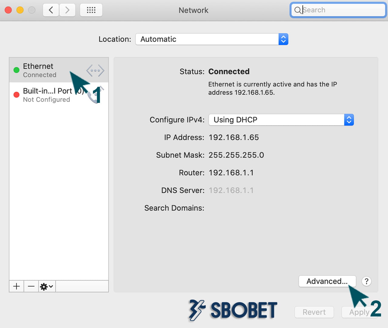 đổi DNS trên MacOS bước 1