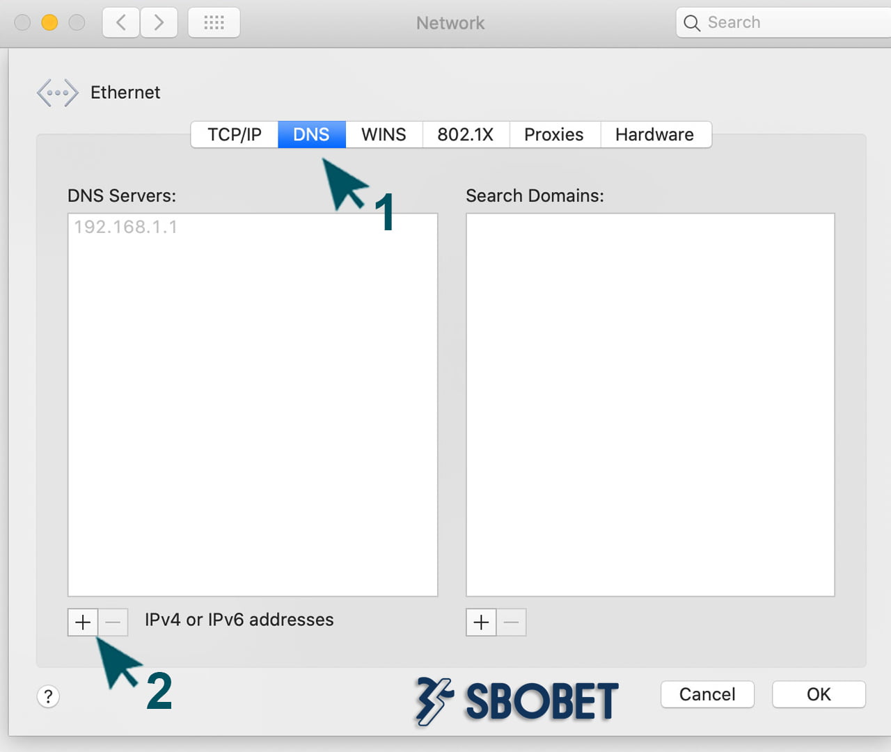 đổi DNS trên MacOS bước 2
