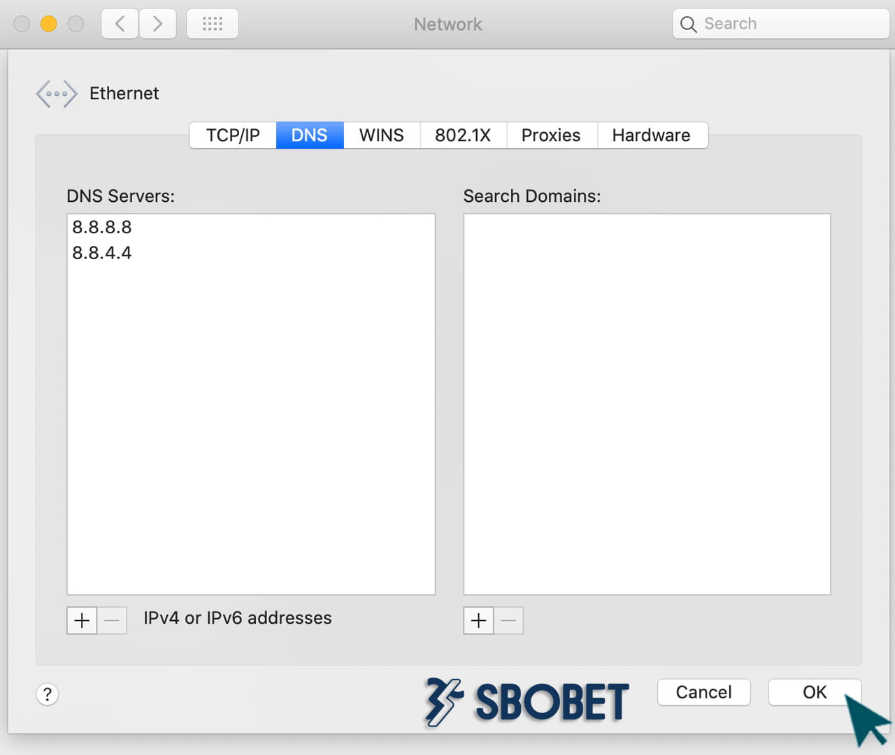 đổi DNS trên MacOS bước 3